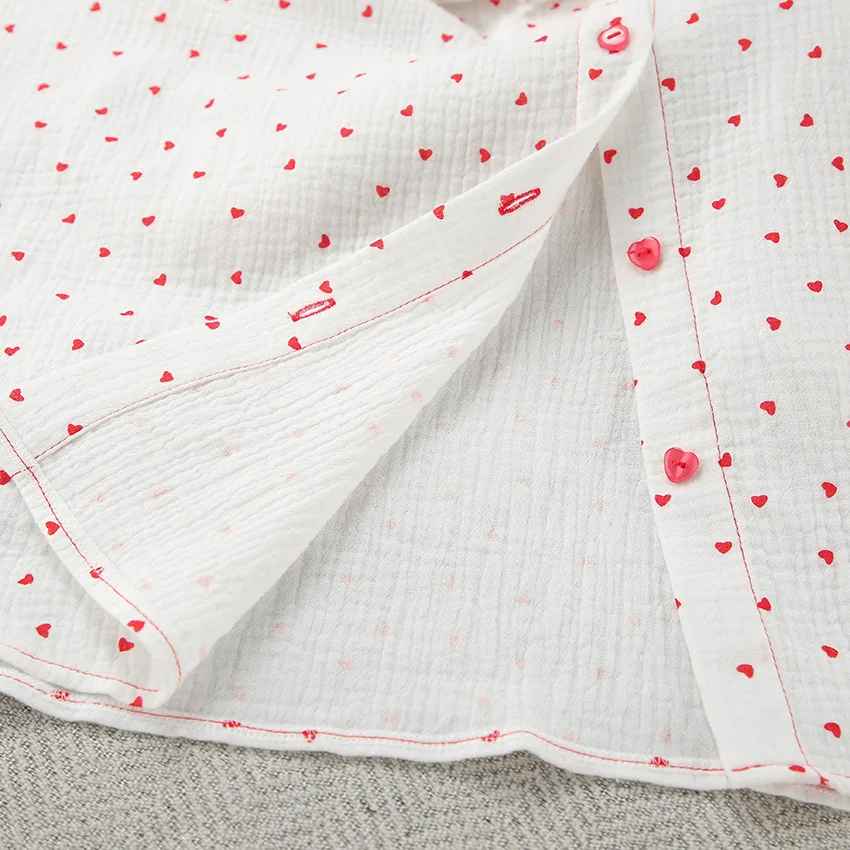 Red Heart Print Satin-Style Pajama Set