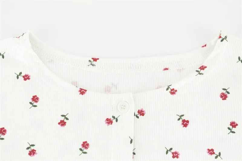 Women’s Floral Print Pajama Set – Long Sleeve Top & Relaxed Shorts