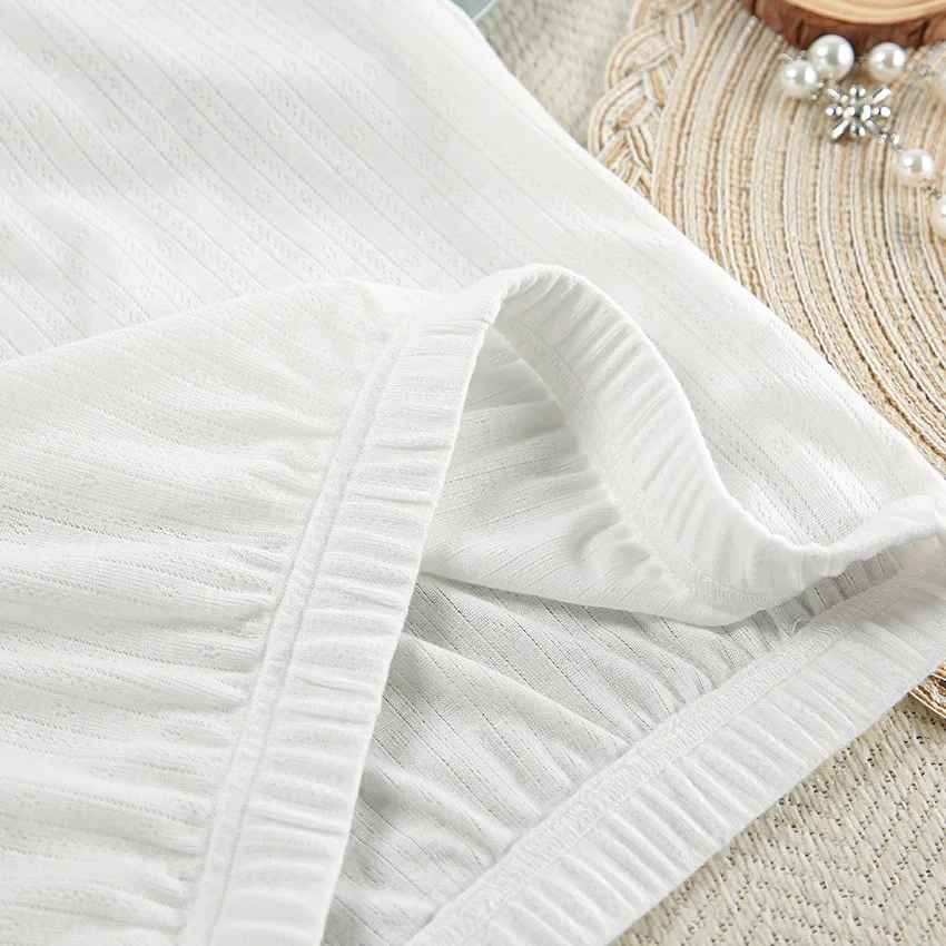 Women's Ribbed Lounge Set with Ruffle-Hem Pants