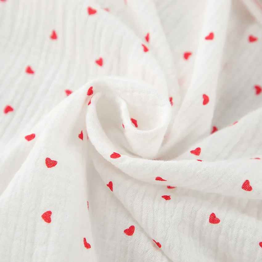 Red Heart Print Satin-Style Pajama Set