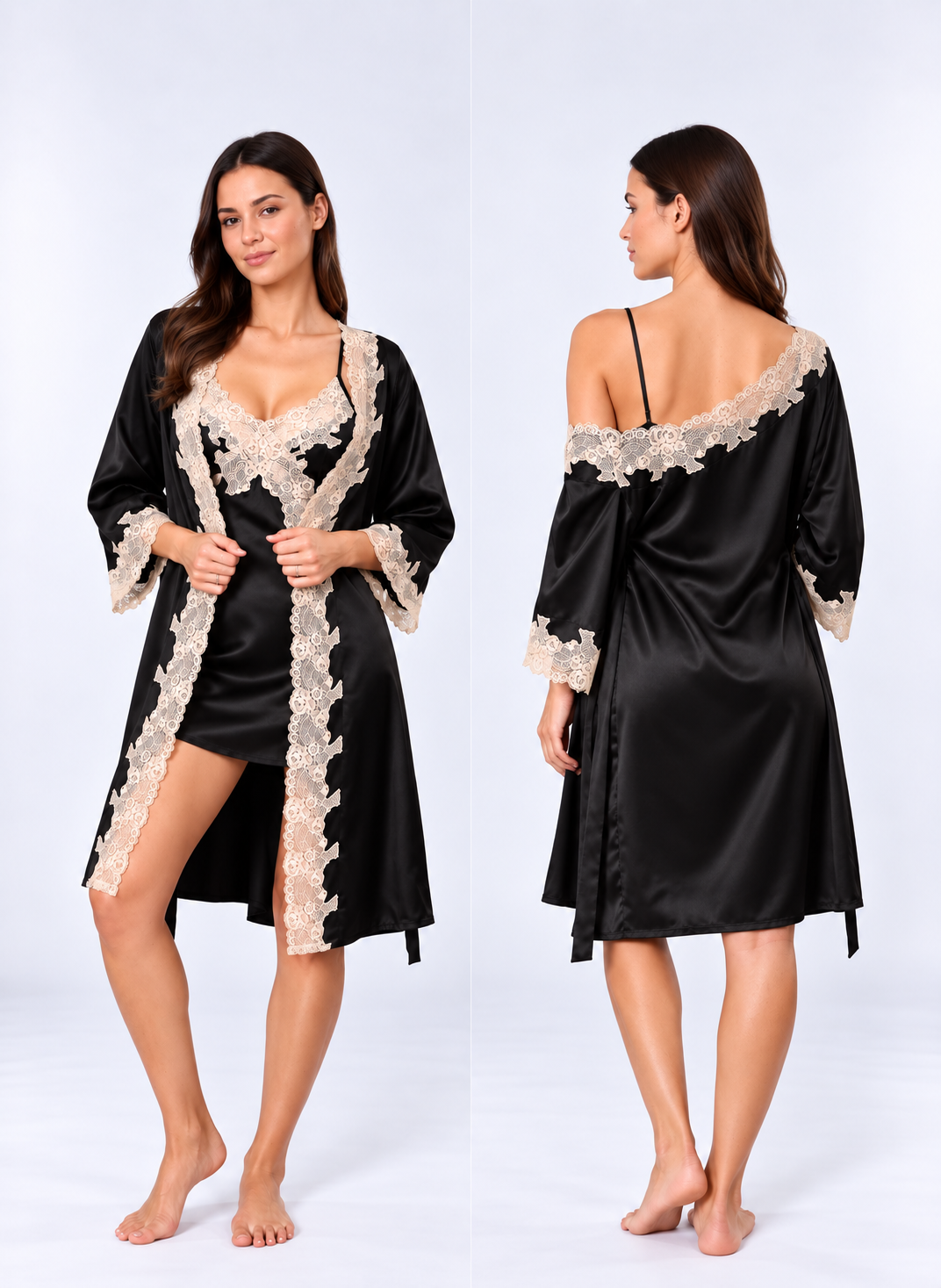 Luxury 100% Silk Kimono & Robe Set