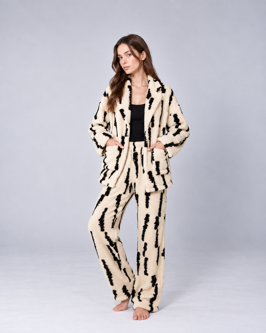 Women’s Cozy Flannel Pajama Set – Warm Winter Lounge Set