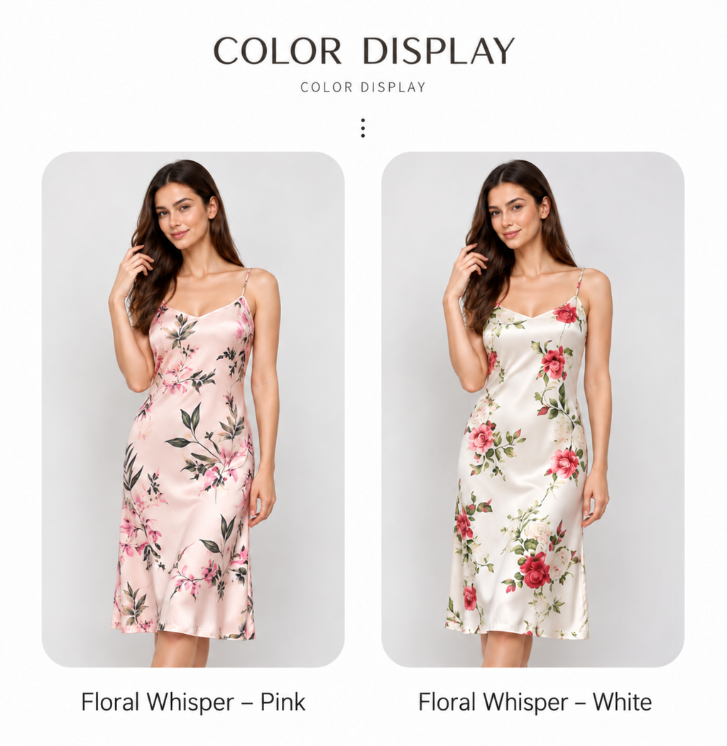 Floral Silk Robe & Camisole Set – Elegant Luxury Sleepwear