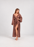 Women's Satin Kimono Robe – Elegant Long Dressing Gown