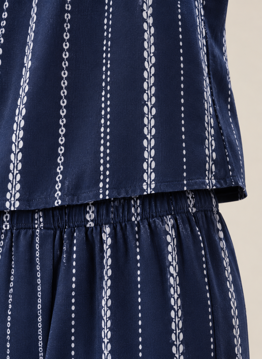 Women’s Cotton Striped Pajama Set – Sleeveless Top & Ankle-Length Pants