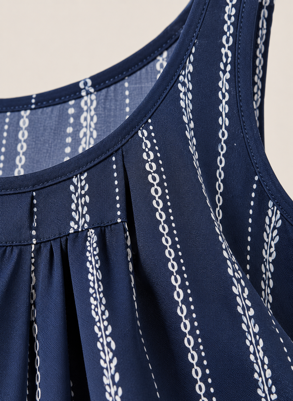 Women’s Cotton Striped Pajama Set – Sleeveless Top & Ankle-Length Pants