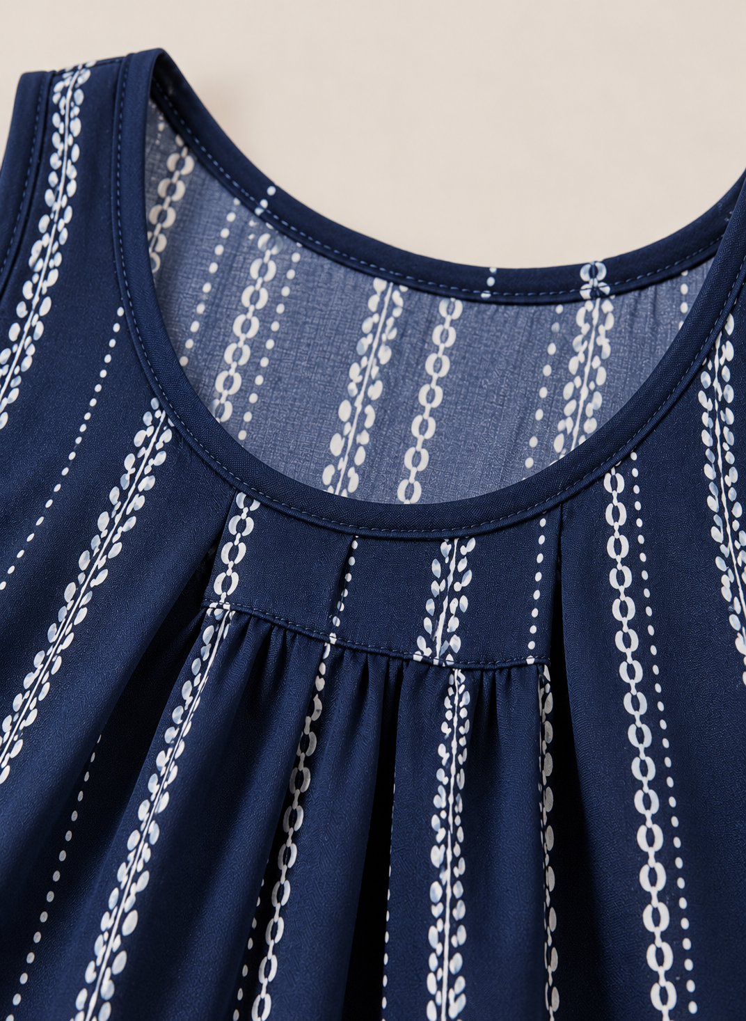 Women’s Cotton Striped Pajama Set – Sleeveless Top & Ankle-Length Pants
