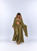 Women’s 3-Piece Lounge Set – Long Cardigan, Sleeveless Top & Wide-Leg Pants