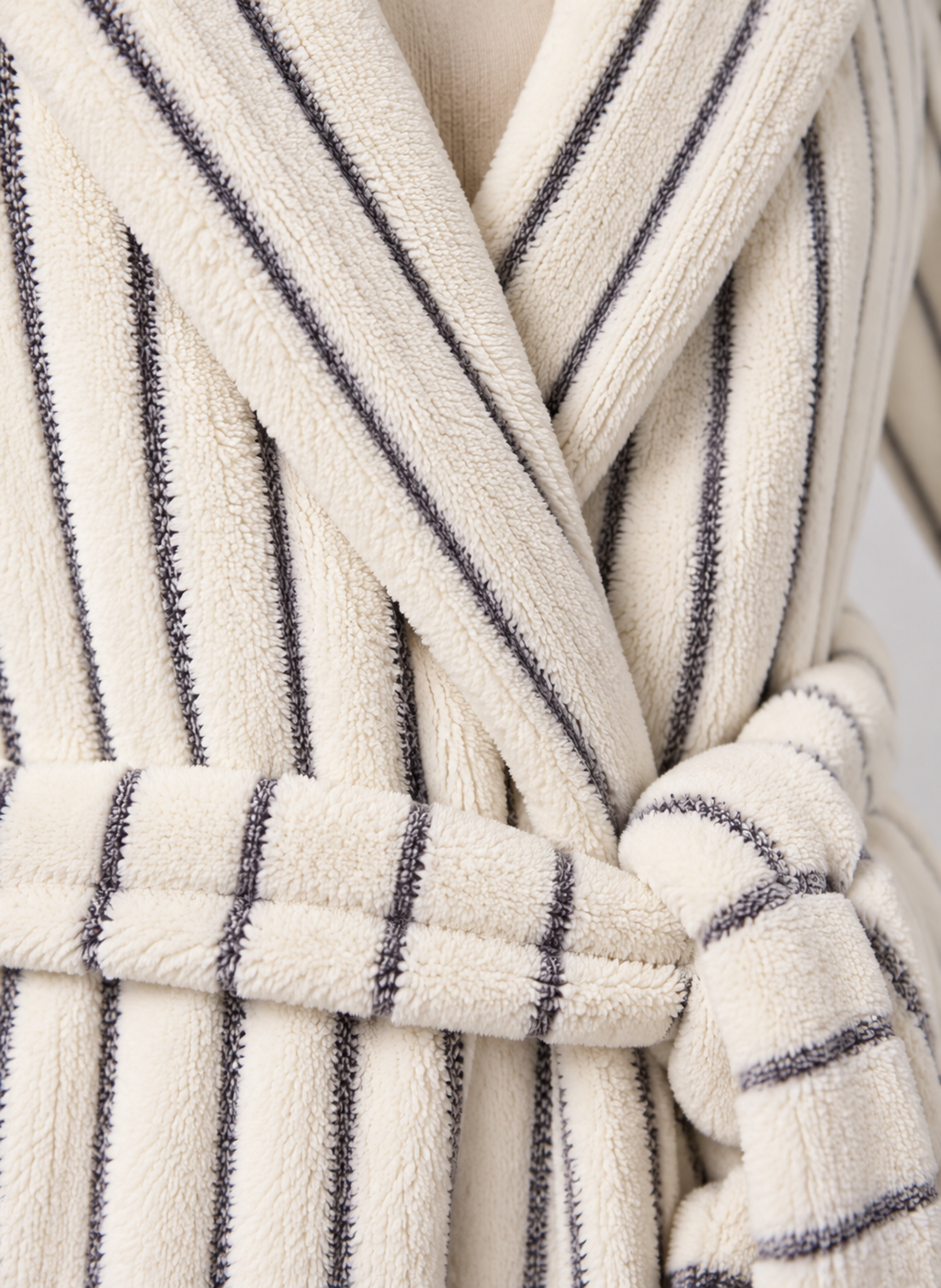 Women’s Striped Hooded Fleece Pajama Set – Long Sleeve Robe & Pants