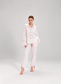 Red Heart Print Satin-Style Pajama Set